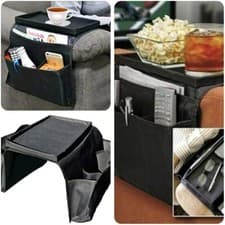 Image of Arm Rest Organiser Chair Settee Couch Sofa Remote Control Table Top Holder Tray