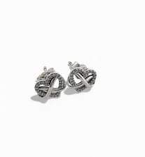 Image of NEW 100% PANDORA 925 Silver Sparkling Infinity Heart Stud Earrings 292667C01