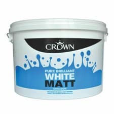 Image of Crown Pure Brilliant White Rich Matt Emulsion Paint, 7.5 L For Walls & Ceilings