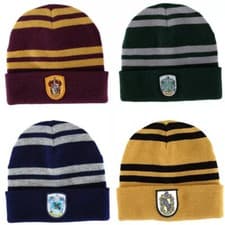 Image of Harry Potter Beanie Hat Gryffindor Slytherin Ravenclaw Hufflepuff Cosplay Cap