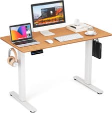 Image of Standing Desk Electric Height Adjustable 140cm Sit Stand Workstation Metal Frame