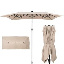 Image of 4*2m Large Parasol Patio Umbrella Outdoor Garden Sunshade Shelter Double-Sided