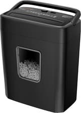 Image of Bonsaii 8-Sheet Cross-Cut Paper Shredder for Home Office, P-4 Security, Shreds