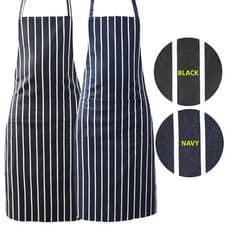Image of Striped Apron Kitchen Cooking Chef Catering Butcher Bbq Chef Front Pocket Apron