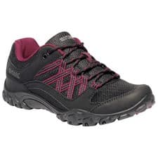Image of Regatta Lady Edgepoint Low Walking Shoes Black/Cerise