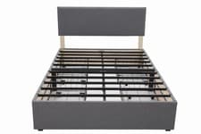 Image of Panana Bed Frame Upholstered Platform 4 Storage Drawers Adjustable Headboard