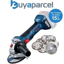 Image of Bosch GWS 18V-7 125 18v 125mm 5" Brushless Angle Grinder Bare + 10 Inox Discs