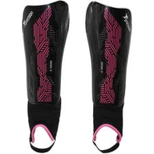 Image of XS - Football Shin Pads & Ankle Guards BLACK/PINK High Impact Slip On Leg Cover