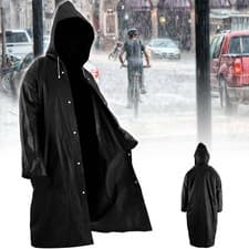 Image of 2 x Waterproof Raincoat Poncho Reusable Plastic Adult Camping Festival Rain Coat