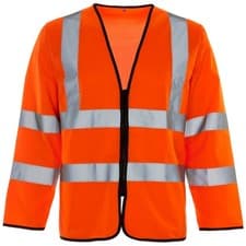 Image of Hi Viz Vis Vest High Vis Safety Long Sleeve Zip EN471 Waistcoat Visibility Rail