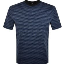 Image of PAUL SMITH JACQUARD COTTON REG FIT T-SHIRT BLUE MEDIUM RRP £85 BNWT