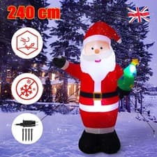 Image of 8FT Christmas Inflatable Outdoor Decoration Giant Santa Claus Christma With LED