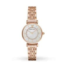 Image of EMPORIO ARMANI WOMENS WATCH WHITE DIAL & ROSE GOLD BRACELET AR1909 GIANNI - NEW