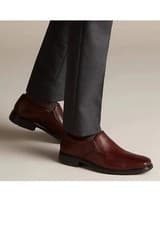 Image of Clarks Mens BNIB Slip-on Shoes UN SHERIDAN GO Brown Leather Unstructured Uk 8 G
