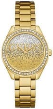 Image of Guess Ladies Glitter Girl Gold Tone Watch W0987L2