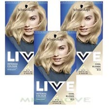 Image of 3 x Schwarzkopf LIVE Permanent Hair Dye Hair Colour Select Shades