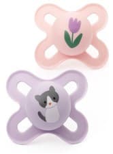 Image of MAM Original Start Soothers 0-2 Months 2 Pack Newborn Dummies Pink New