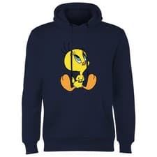 Image of Official Looney Tunes Tweety Sitting Adults Hoodie Navy