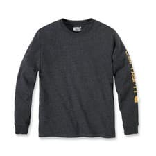 Image of Carhartt Logo Long Sleeves T-Shirt Carbon Heather