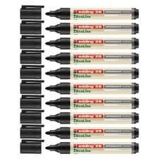 Image of edding 28 EcoLine Black Whiteboard Marker with Bullet Tip - 10 Pack (4-28001)
