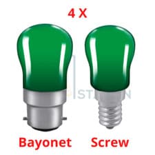 Image of 4x Green Crompton Colourglazed Pygmy Party 15W Decorative Light Bulb Lamp BC SES