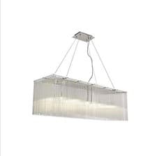 Image of Pendant Crystal look Glass Polished Chrome light fitting