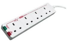 Image of 4 Way 2m Extension Lead Cable Surge Protected Masterplug 13 Amps UK Standard 