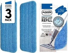 Image of Addis Essentials Microfibre Spray Flat Mop with 2 Replacement Heads, Grey/Blue