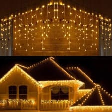 Image of CHRISTMAS LED WHITE SNOWING ICICLE BRIGHT PARTY WEDDING XMAS OUTDOOR LIGHTS
