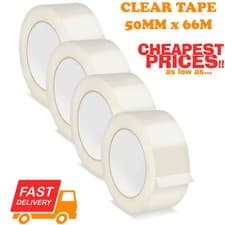 Image of CLEAR STRONG PARCEL PACKING TAPE CARTON SEALING 48MM X 66M SELLOTAPE PACKAGING