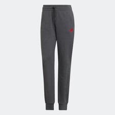 Image of adidas Women's Essentials Track Pants Grey Vivid Red French Terry HD1698 XS S