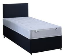 Image of 3FT x 6FT SHORTY SINGLE BED FAUX LEATHER BED,BLACK BED made to measure bed