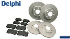 Image of DELPHI Front & Rear Brake Discs & Brake Pad Braking Set Fits Opel Vauxhall
