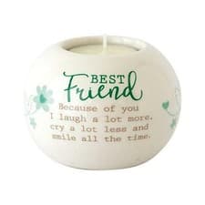 Image of Said With Sentiments Best Friend Ceramic Tealight Candle Holder Home Gift Idea