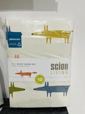 Image of Scion Living Mr Fox Birthday Multi Coloured Kingsize Duvet Cover Set. New