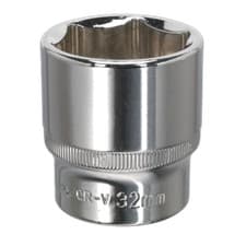 Image of Sealey WallDrive Socket 32mm 1/2"Sq Drive Fully Polished - SP1232