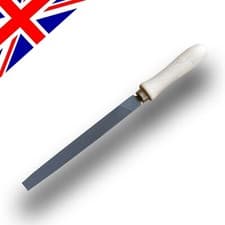 Image of 6" 150mm Flat File Tapered Profile Bastard Engineers File (Wooden Handle fitted)