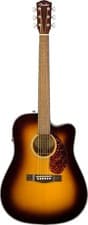Image of Dreadnought Electro Acoustic Guitar Sunburst w Hard Case Cutaway