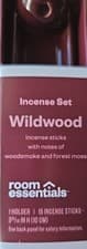 Image of Room Essentials Incense w Holder Wildwood Scent Notes of Woodsmoke Forest Moss