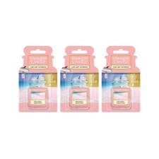 Image of 3 x Yankee Candle 3D Car Jar Air Freshener Freshner Scent - Pink Sands
