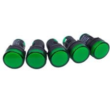 Image of 5pcs Green LED Power Indicator Signal Light AC DC 24V 22mm AD16-22DS