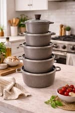 Image of 5-Piece Non-Stick Marble Coated Cookware Set | Induction, Gas & Electric