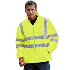 Image of Mens Hi Vis Viz Fleece Jacket Long Sleeve Full Zip High Visibility Sweatshirt