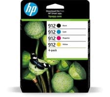 Image of HP 912 4Pack Ink Cartridges CMYK Multipack For HP OfficeJet Pro 8024e Genuine 