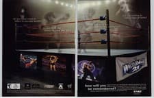 Image of 2005 WWE WrestleMania 21 Xbox Video Game Art Vintage Print Ad Poster