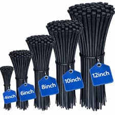 Image of 500 Black Cable Ties Zip Ties Nylon Tie Wraps Small Short Long Thin Thick Heavy