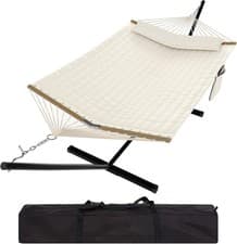 Image of 2 Person Portable Hammock with Stand Hammock and Carrying Bag Indoor Outdoor