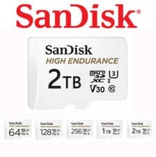 Image of 32 64 128 256 512GB SanDisk High Endurance Micro SD Memory Card Class 10 130MB/s