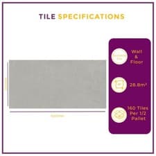 Image of Rectified Concrete Effect Wall & Floor Porcelain Matt Tile | 3 Colours & Sizes