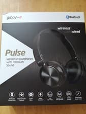 Image of GROOV-E GVBT1300BK Pulse Wireless/Wired HEADPHONES With Premium Sound BLACK New